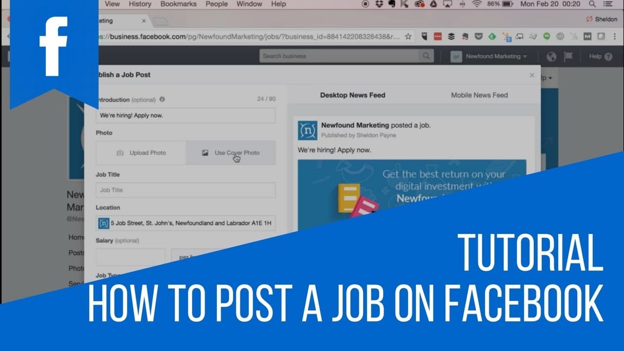 how to post a job on facebook