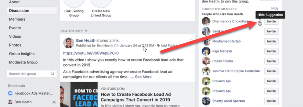 How to join a Facebook group as a page