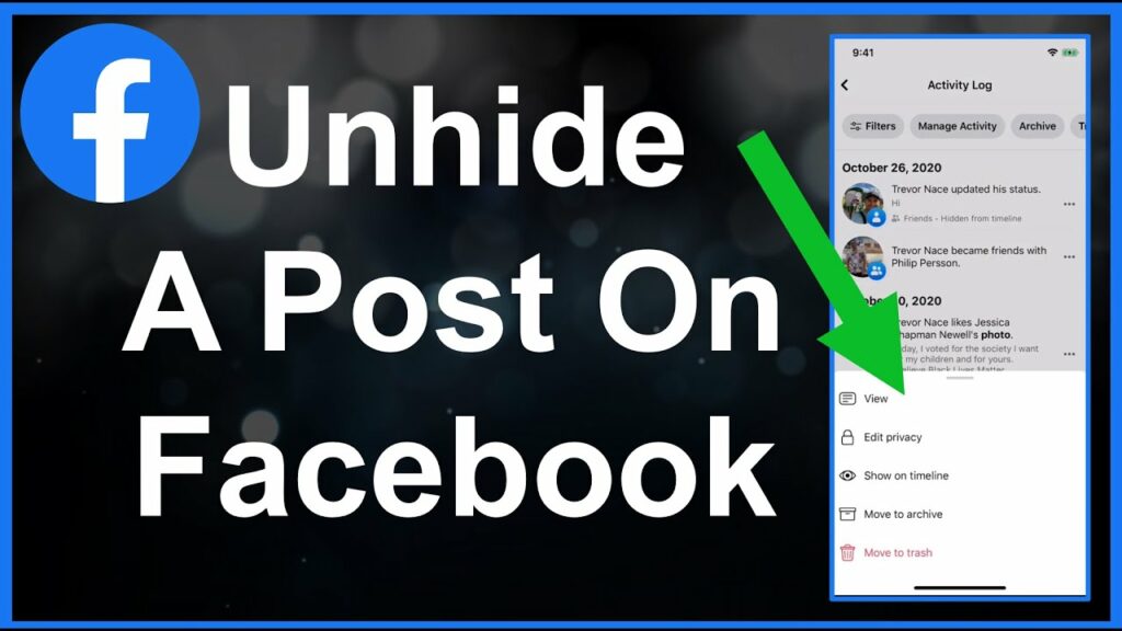 how to unhide a post on Facebook